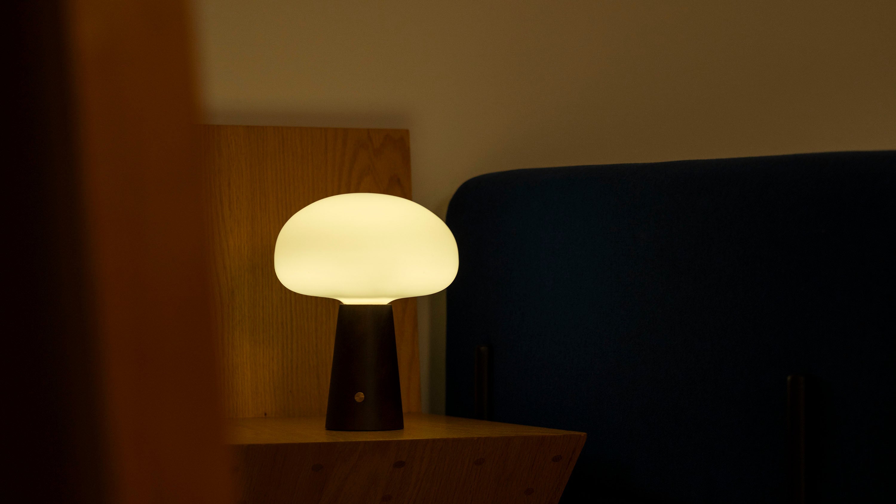 Mushroom lamp charging table light enhancing home living quality, modern design for elegant lifestyle and decor.